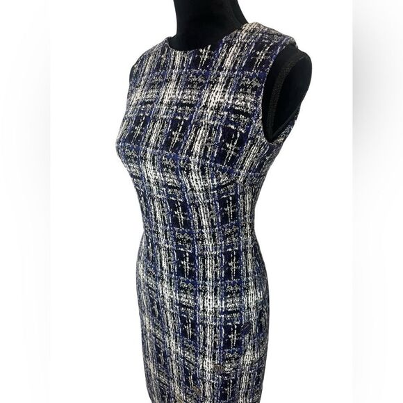 NWOT DKNY TWEED PRINTED‎ ASYMMETRICAL BUTTON PLAID BUSINESS DRESS WOMENS SIZE 2 - Picture 6 of 14
